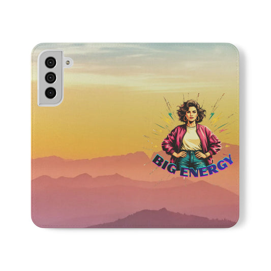Big Energy Flip Phone Case — Retro Femme Power Wallet Cover