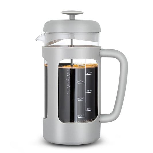 French Press Coffee Tea Maker with Borosilicate Glass,Soft Grip Handle