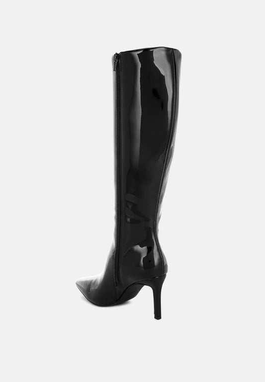 Warley Patent Faux Leather Calf Boots