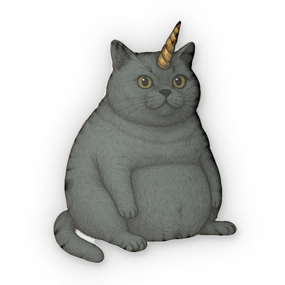 Unicorn Cat Shaped Pillow — Custom Funny Pet Pillow Printify