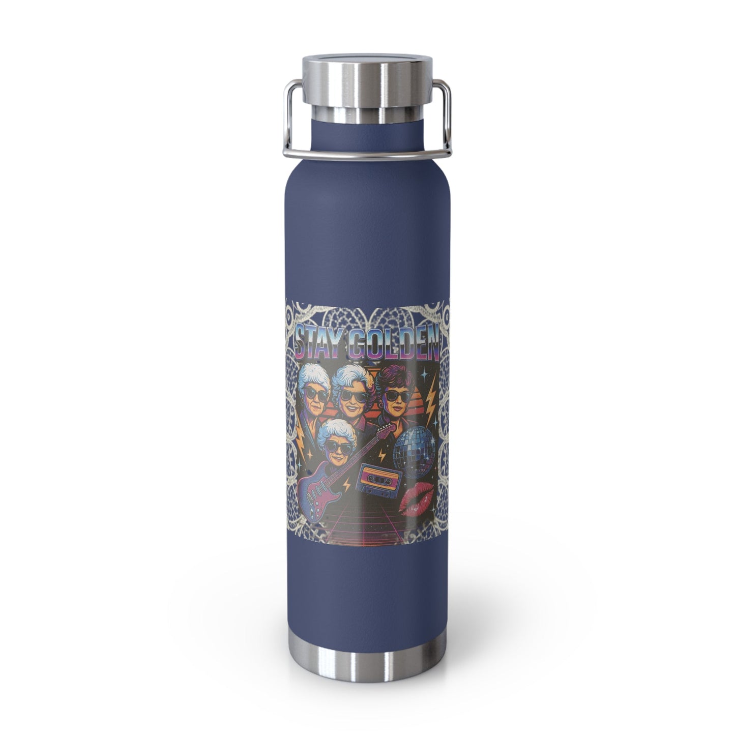 Stay Golden 22oz Copper Insulated Bottle — Retro Band Art Printify