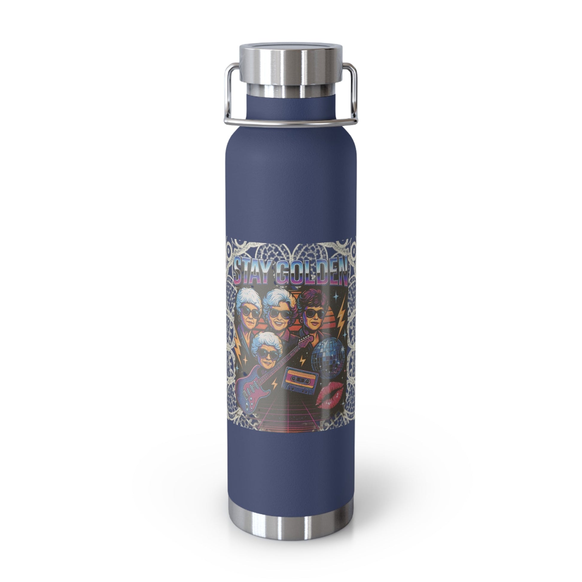 Stay Golden 22oz Copper Insulated Bottle — Retro Band Art Printify