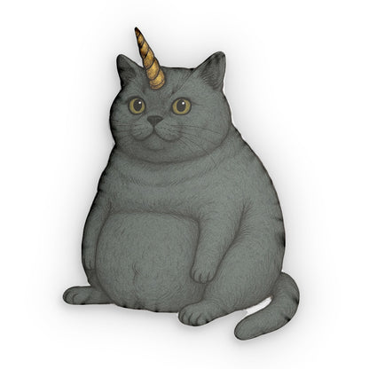 Unicorn Cat Shaped Pillow — Custom Funny Pet Pillow Printify