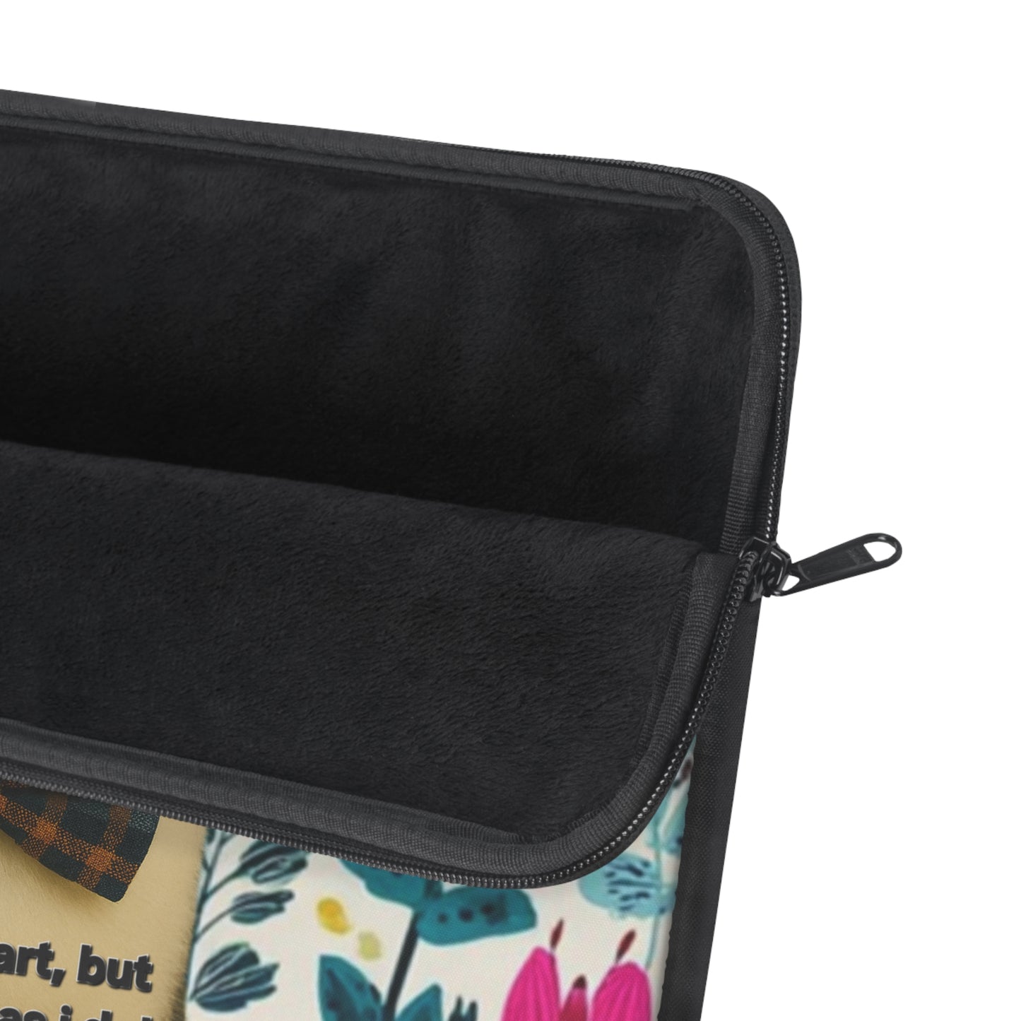 Cute Floral Cat Laptop Sleeve — "You look smart, but not as smart as I do"