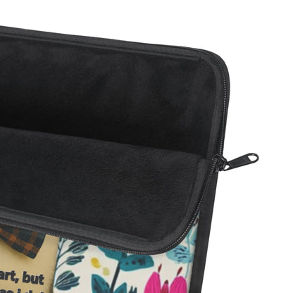 Cute Floral Cat Laptop Sleeve — "You look smart, but not as smart as I do"