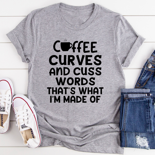 Coffee Curves & Cuss Words T-Shirt