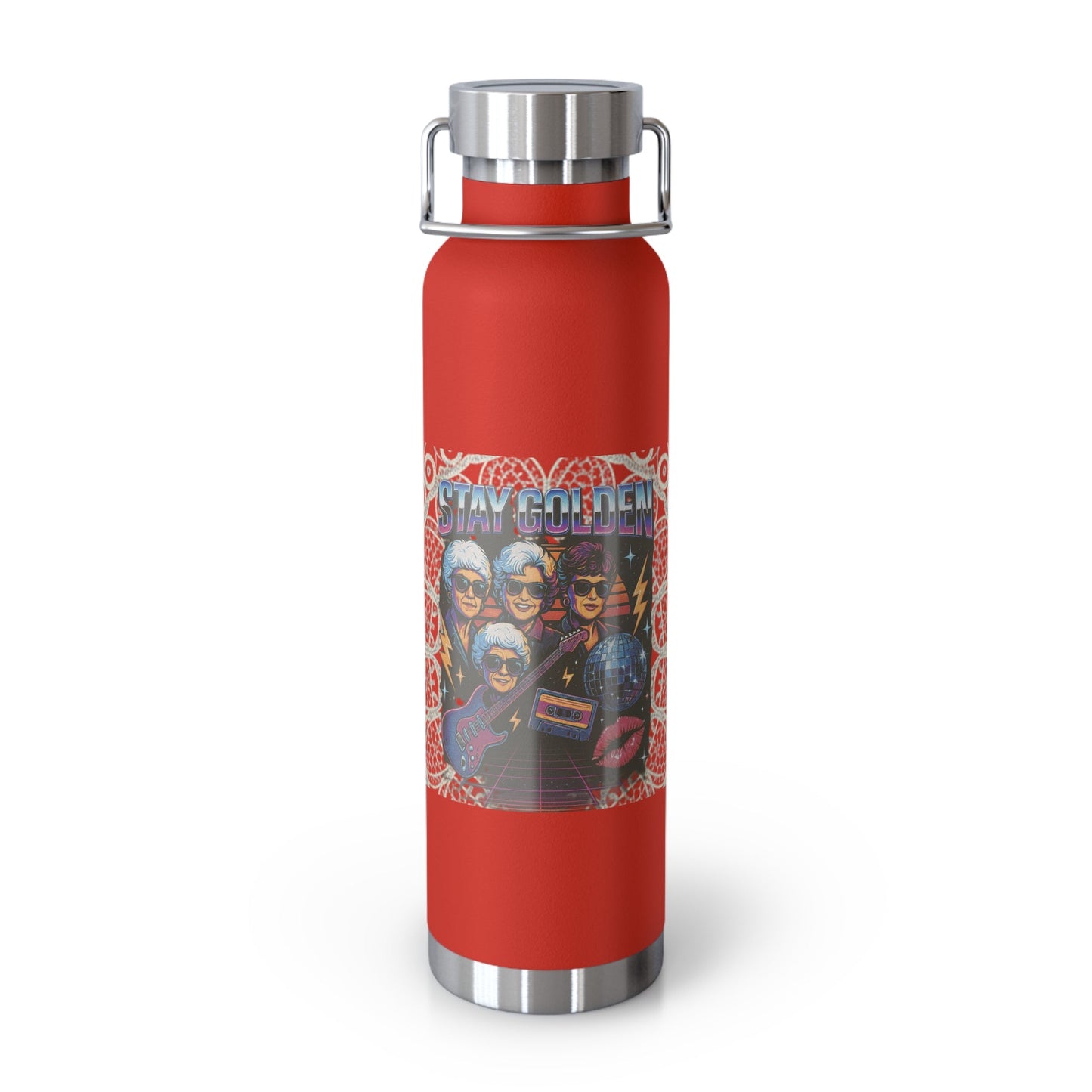 Stay Golden 22oz Copper Insulated Bottle — Retro Band Art Printify