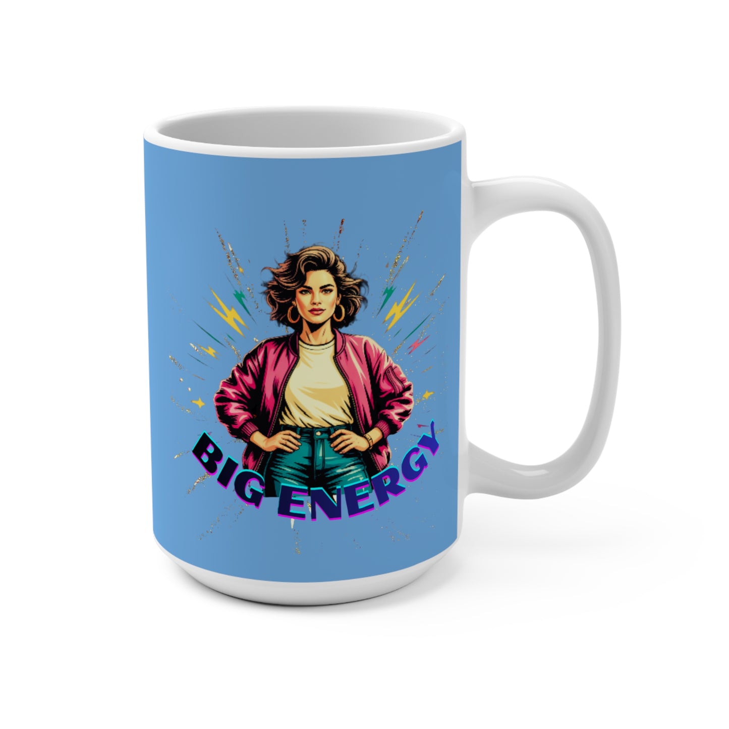Big Energy Mug — Retro Confident Woman Coffee Cup (15oz)