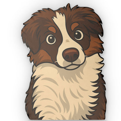 Australian Shepherd Dog Shaped Pillow — Custom Pet Portrait Cushion Printify
