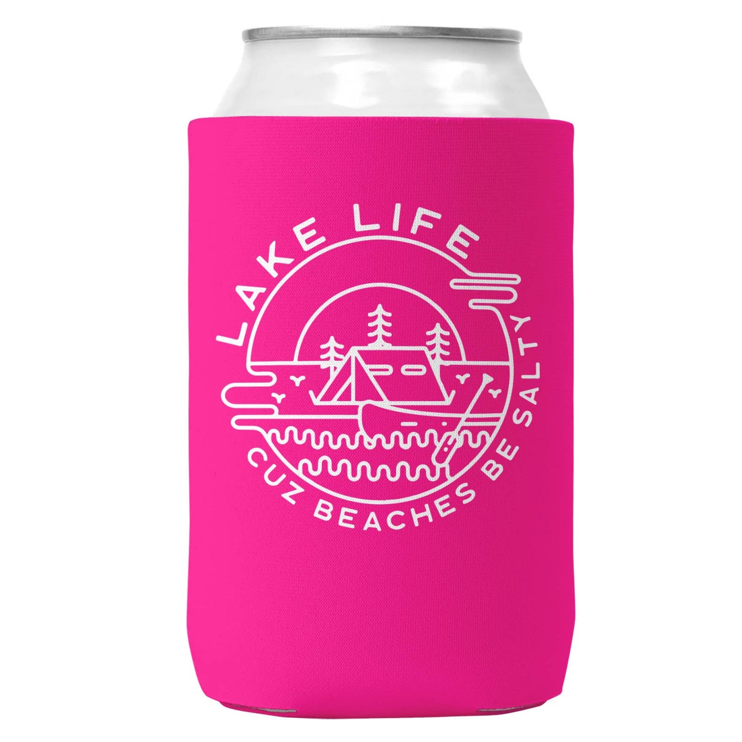 Lake Life Cuz Beaches Be Salty Can Cooler for 12oz Cans