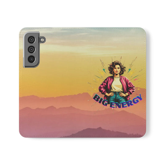 Big Energy Flip Phone Case — Retro Femme Power Wallet Cover