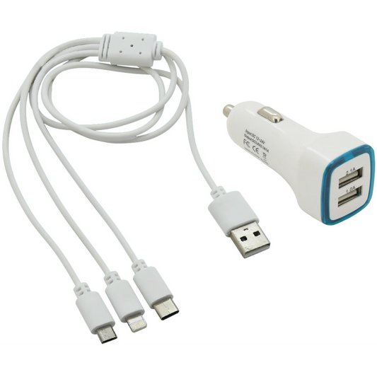 USB 3in1 phone charger (micro USB, iPhone, USB C) (8591686076837)