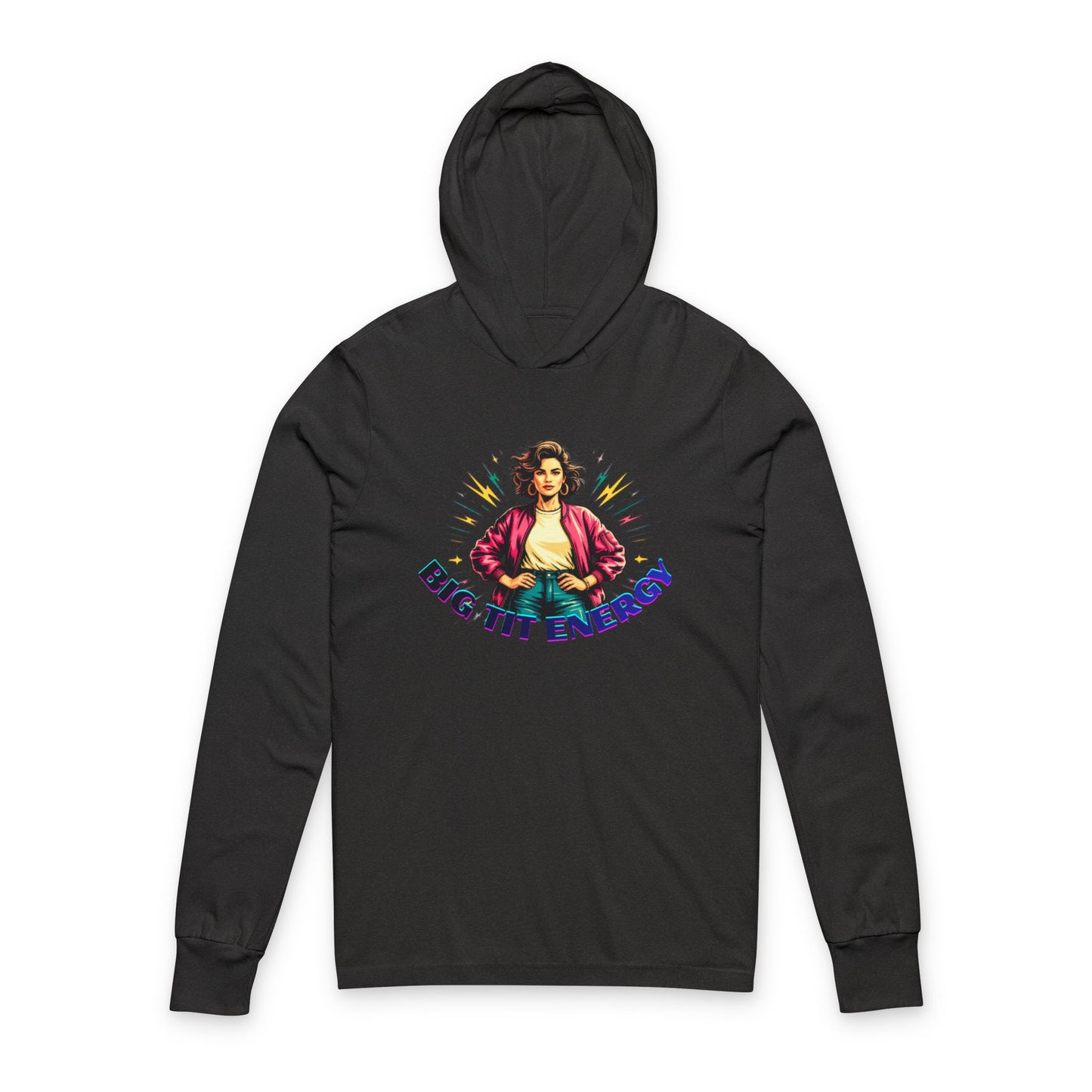 Big Tit Energy Hooded Long Sleeve Tee