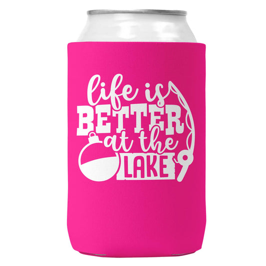 Life is Better at the Lake Can Coozie Cooler for 12oz Cans