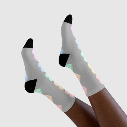 Heart Candy Crew Socks — Pastel Conversation Hearts Sublimation Socks