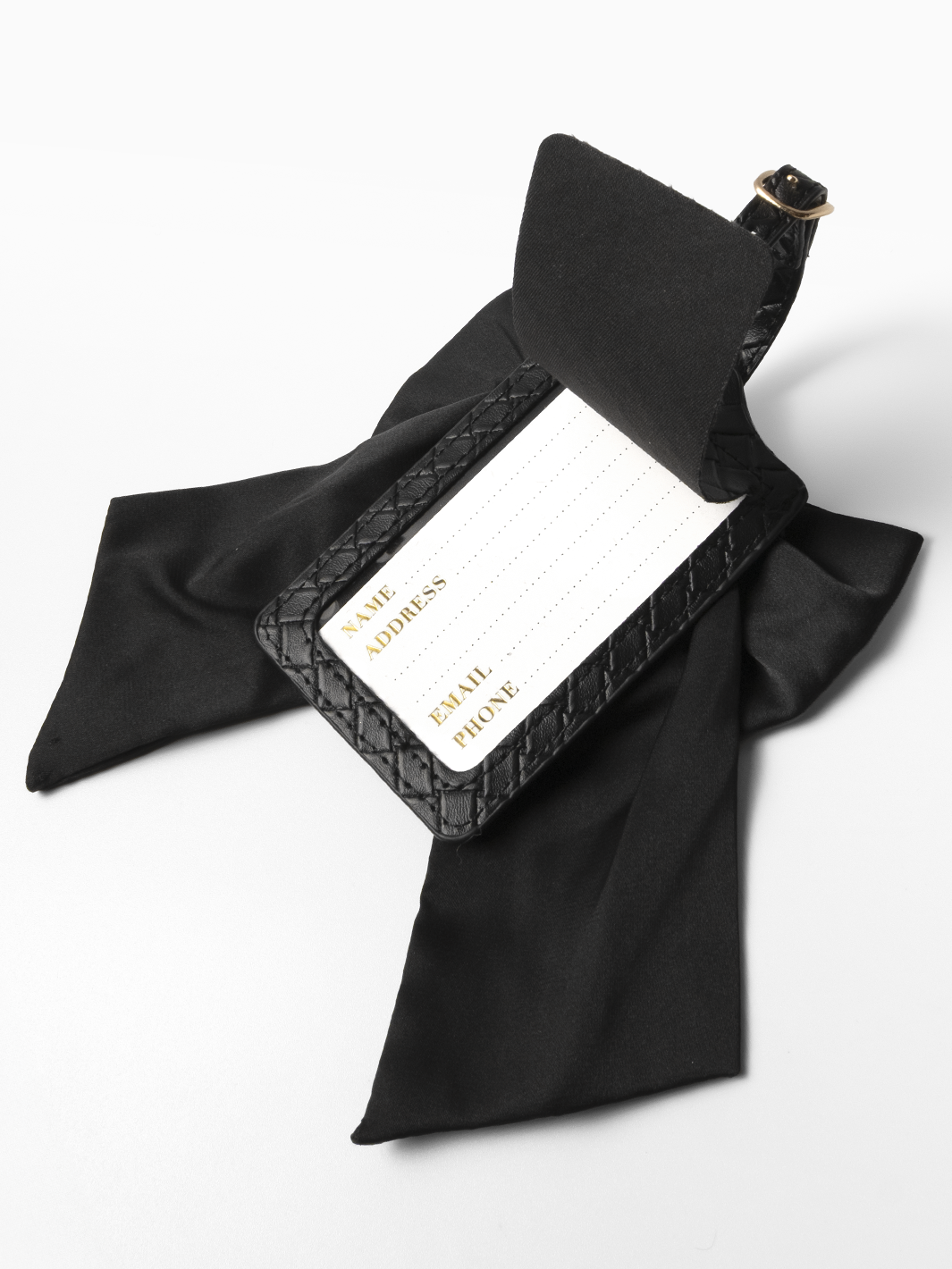 Bow Luggage Tag - Black