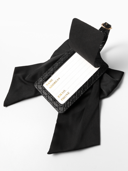 Bow Luggage Tag - Black