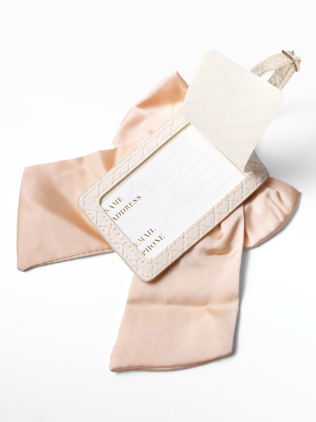 Bow Luggage Tag - Blush