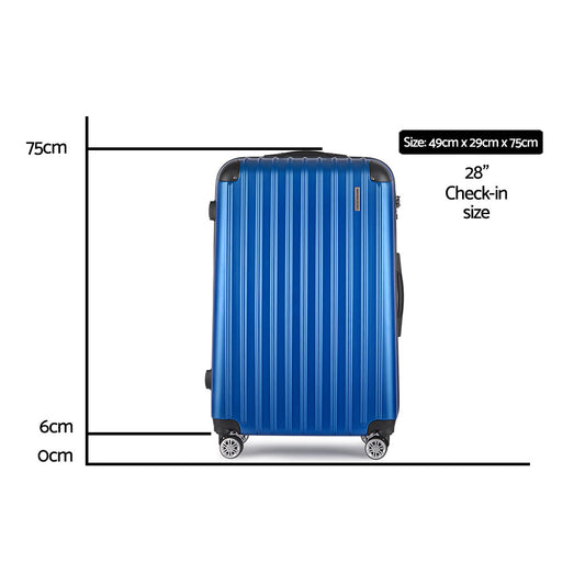 NNEDSZ 28inch Lightweight Hard Suit Case Luggage Blue