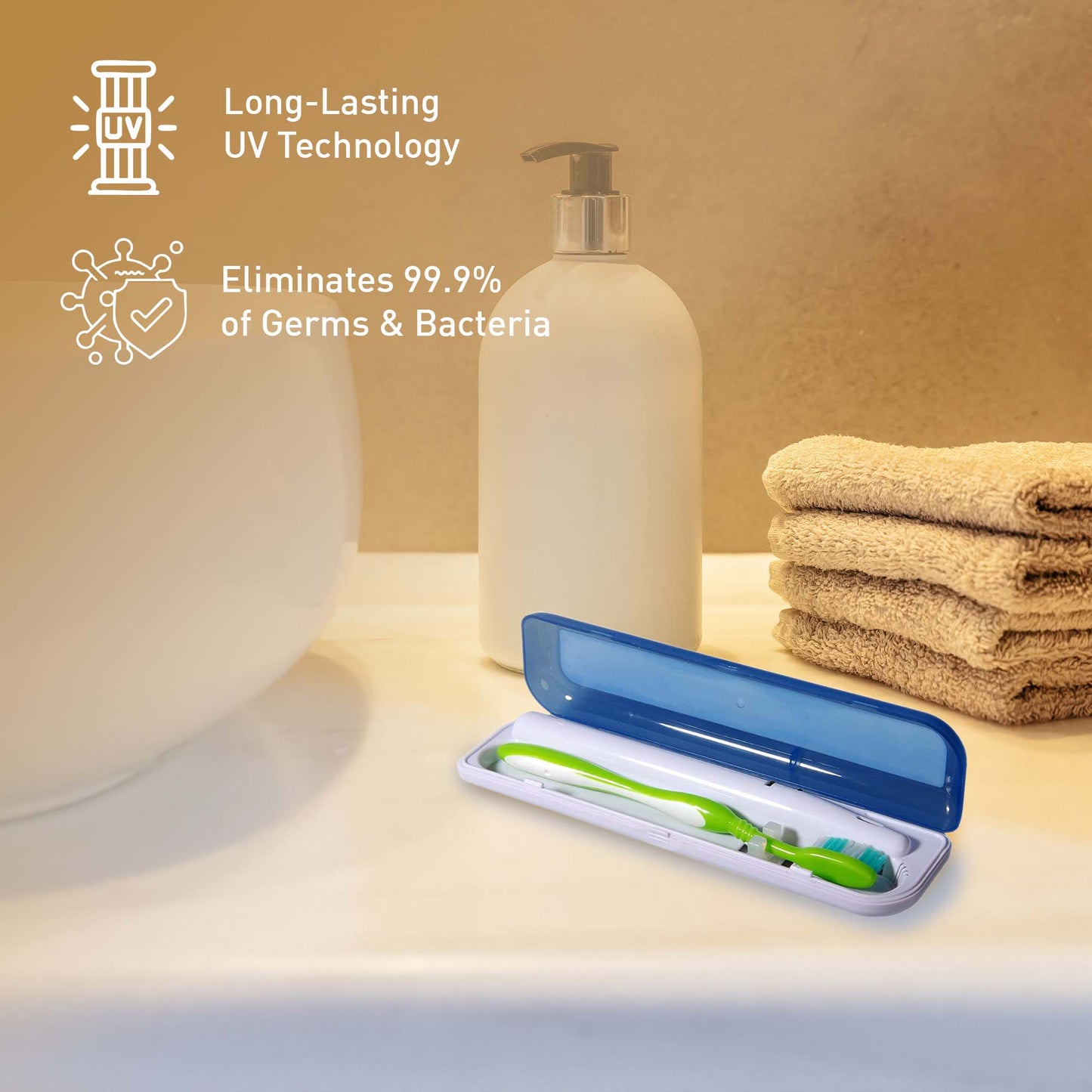 Travel Oral Care Essentials Bundle: Portable UV Toothbrush Sanitizer & Portable Electric Toothbrush