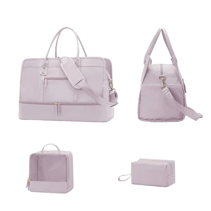 Luggage Travel Bag with Clothes and Toiletry Bag (Pink)