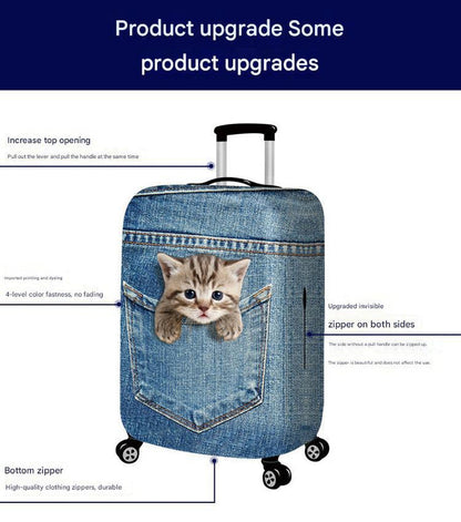 NNEDSZ M 21-24 Inch Elastic Luggage Cover with Zipper, Travel Suitcase Protector, Scratch Resistant Luggage Cover