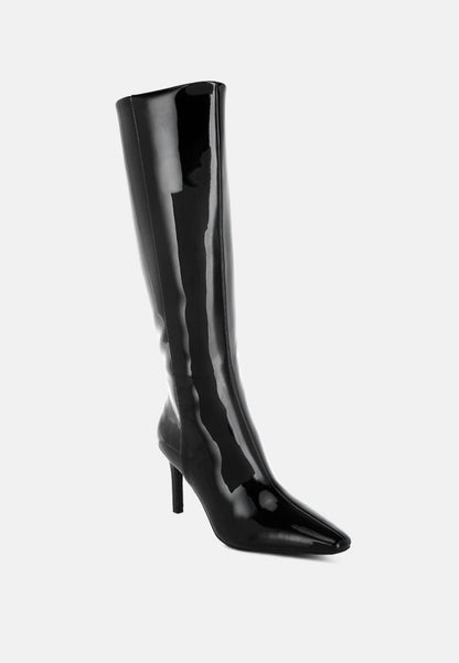 Warley Patent Faux Leather Calf Boots