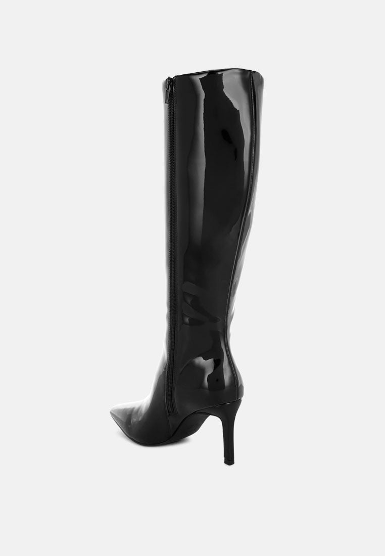 Warley Patent Faux Leather Calf Boots