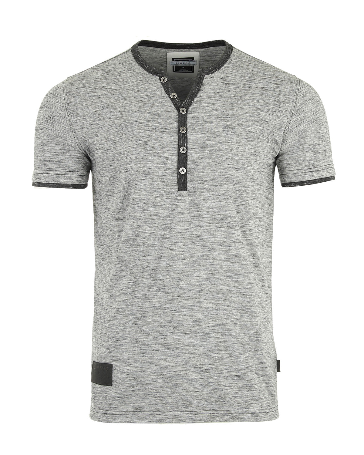 Short Sleeve Y Neck Henley Button T-Shirts ZIMEGO MEN