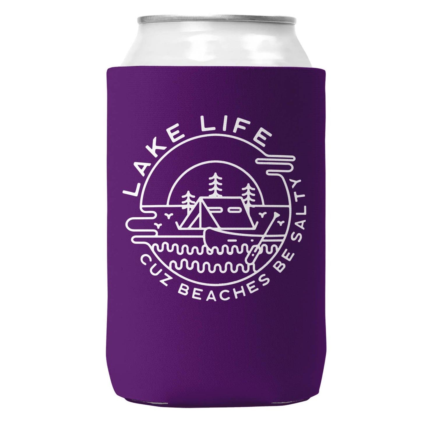 Lake Life Cuz Beaches Be Salty Can Cooler for 12oz Cans