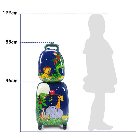 NNECW 2 Pieces Kids Carry On Luggage Set with Spinner Wheels