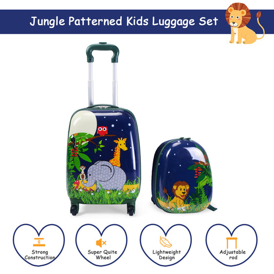 NNECW 2 Pieces Kids Carry On Luggage Set with Spinner Wheels