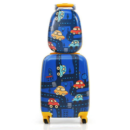 NNECW 2 Pieces Kids Luggage Set with Wheels for Children