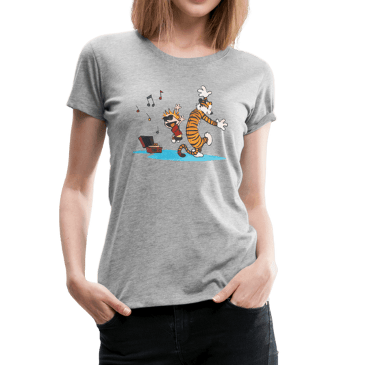 Calvin and Hobbes Dancing with Record Player T-Shirt