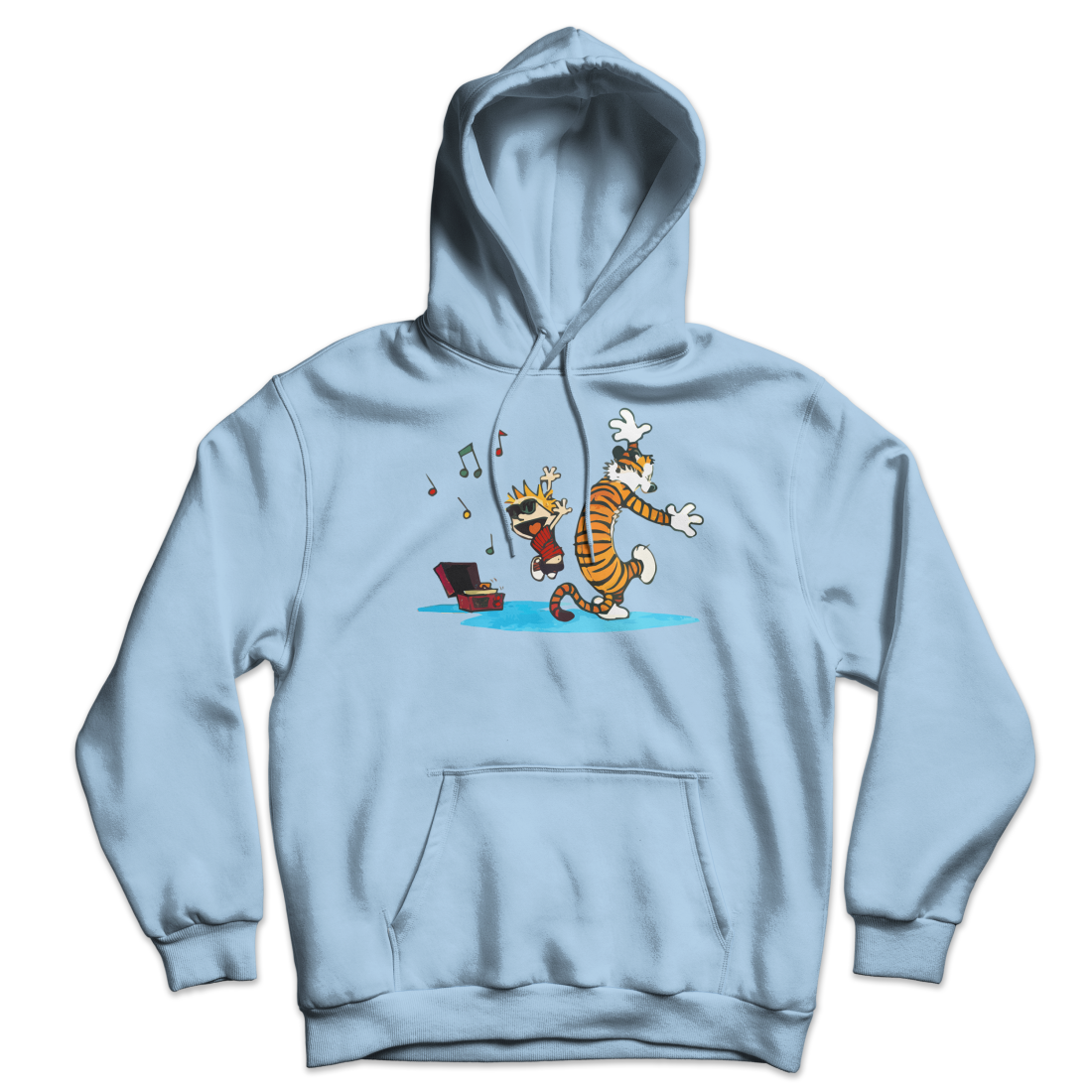 Calvin and Hobbes Dancing with Record Player Unisex Hoodie