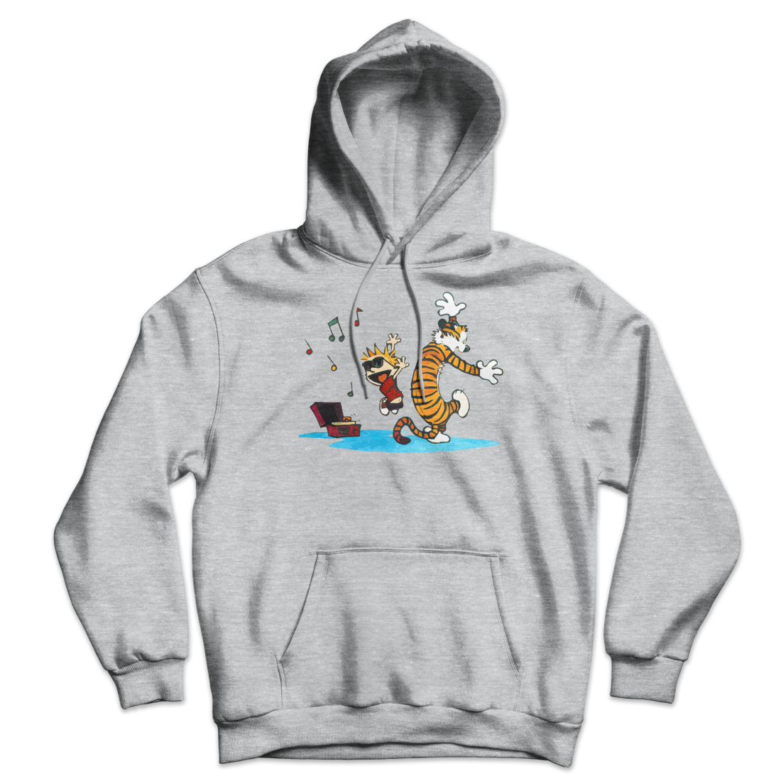 Calvin and Hobbes Dancing with Record Player Unisex Hoodie