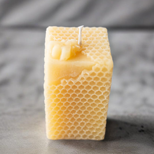 Beeswax Pillar Candles | Honeycomb Design