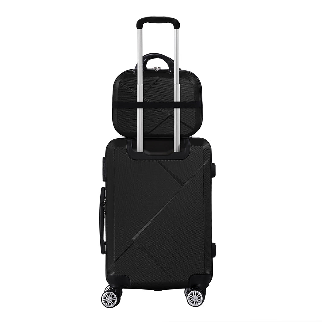 NNEIDS Slimbridge 2pcs 20"Travel Luggage Set Black