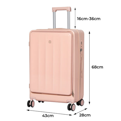 NNEIDS Slimbridge 26" Luggage Trolley Travel Hard Pink