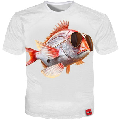 Summer Men T Shirts Glasses Fish 3d print Funny T Shirt Men Casual Cool Tees Plus Size 4XL 3d T shirt Streetwear Vimost Shop