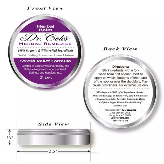 Dr. Cole’s Organic Stress Relief Herbal Balm SixPak