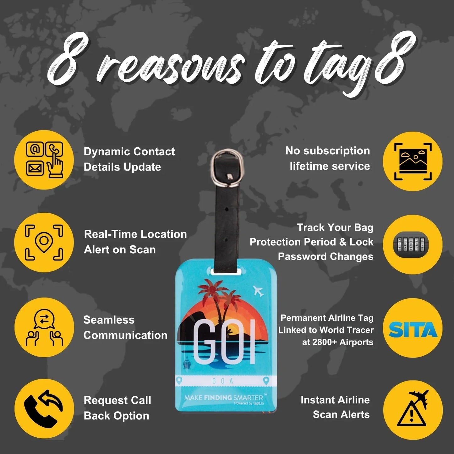 Smart Bag Security Tag - Goa [Pack 2]